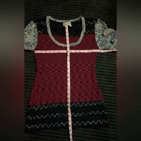Women’s BKE Long Sleeve Multi-Colored Knit Shirt Size Large - Picture 5 of 6
